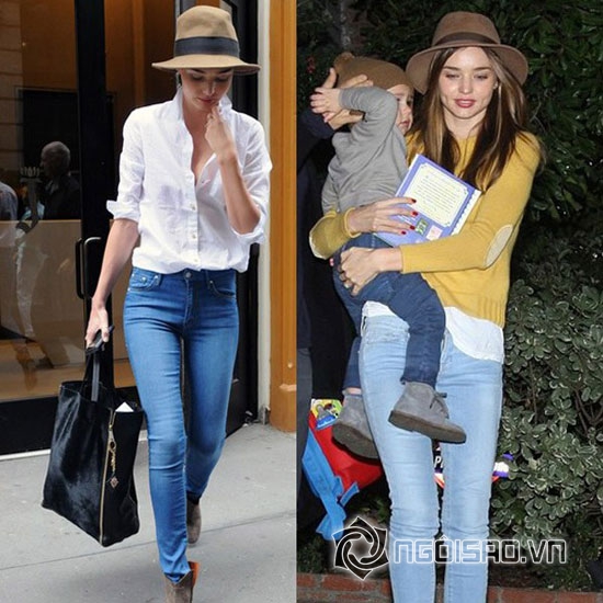 người đẹp Miranda Kerr,phong cách thời trang của Miranda Kerr,kết hợp trang phục cũ,tủ quần áo của Miranda Kerr