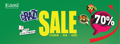 Crazy Sale Edena, Edena khuyến mại, Edena sale, Chăn ga gối đệm Edena