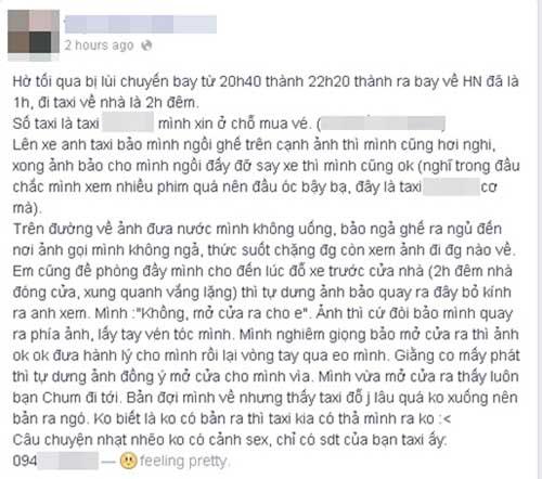 Cô gái,cô gái vạch trần thói yêu râu xanh của tài xế taxi