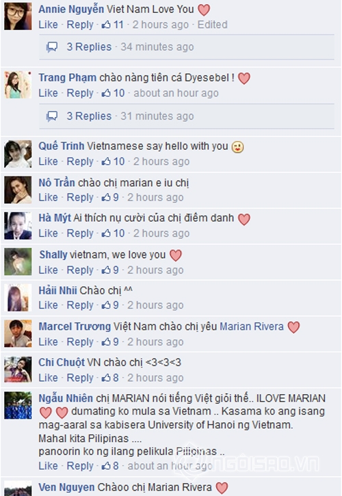 Mỹ nhân đẹp nhất Philippines, Marian Rivera, sao nước ngoài nói tiếng Việt