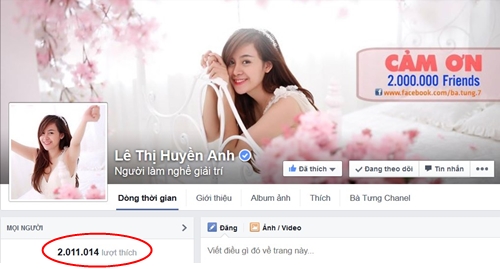 Bà Tưng, Lê Thị Huyền Anh, Fanpage Bà Tưng