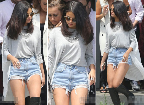 Selena Gomez,thời trang sao Hollywood,Selena mặc jeans rách,streetstyle của Selena