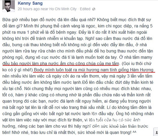 Kenny Sang, hot boy đẹp trai nhất Việt Nam, Kenny Sang công chúa, Kenny Sang mùi hương Hàm hương