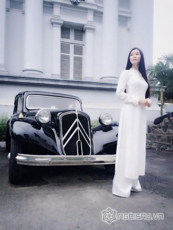 khánh my diện áo dà,khánh my nền nã áo dài,sao việt diện áo dài,sao việt