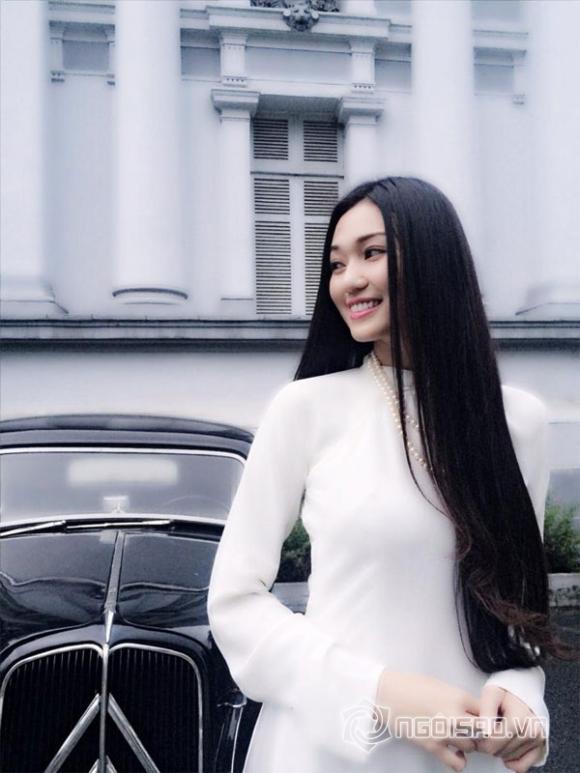 khánh my diện áo dà,khánh my nền nã áo dài,sao việt diện áo dài,sao việt