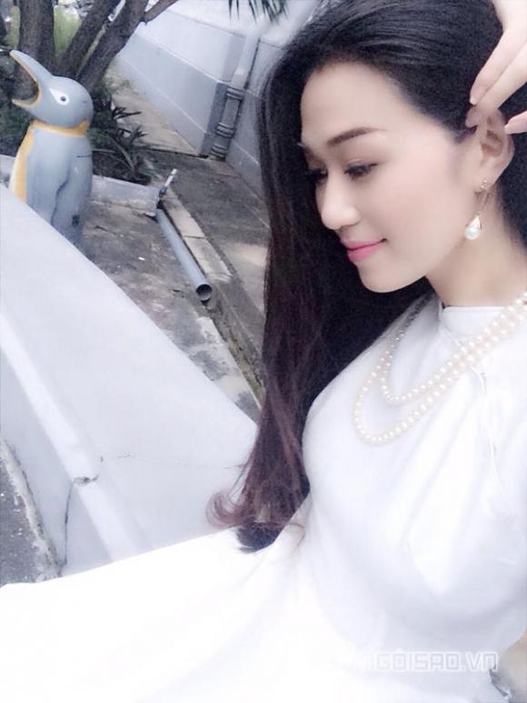 khánh my diện áo dà,khánh my nền nã áo dài,sao việt diện áo dài,sao việt