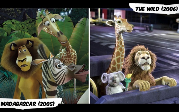 Phim hollywood, Phim hollywood có nội dung giống nhau, Madagascar, Wild