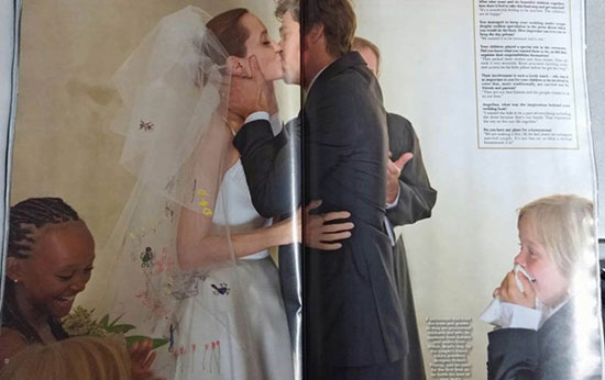 ảnh cưới,Angelina Jolie,Brad Pitt,đám cưới sao Hollywood,cặp đôi hạnh phúc