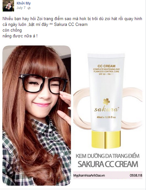 Kem trang điểm, Sakura CC Cream, Kem trang điểm Sakura CC Cream