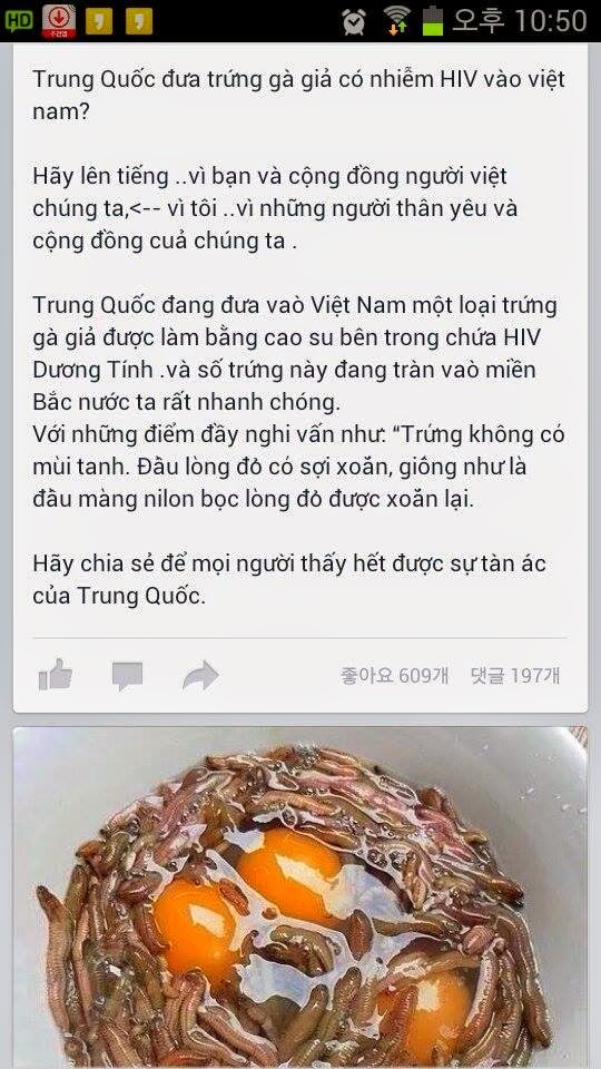 Trứng gà,trứng gà nhiễm HIV,thực hư trứng gà Trung Quốc nhiễm HIV