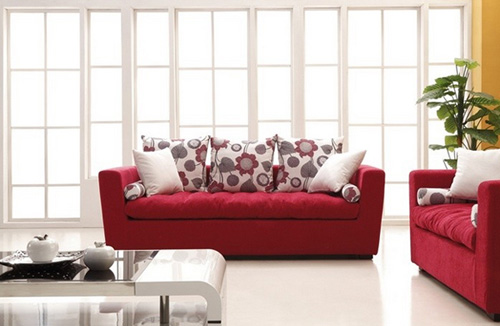 Bài trí nội thất, Nội thất phòng khách, Sofa đỏ, Nội thất ấn tượng