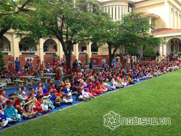 Trần Bảo Sơn,nhóc tì nhà Trương Ngọc Ánh,Bảo Tiên,con gái Trần Bảo Sơn,Bảo Tiên mặc áo dài