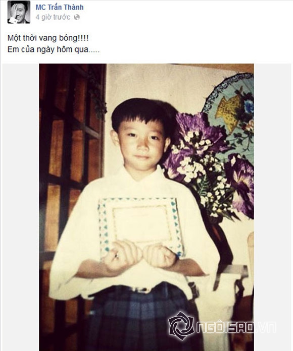 Trấn Thành,ảnh thời học sinh của Trấn Thành,MC Trấn Thành,sao Việt thời thơ ấu