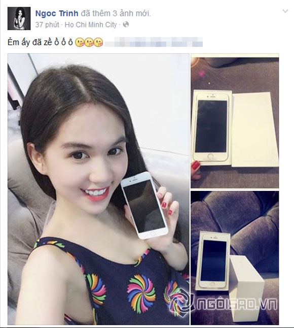 Ngọc Trinh,iPhone 6,Ngọc Trinh khoe hàng hiệu,Ngọc Trinh vung tiền quá trán