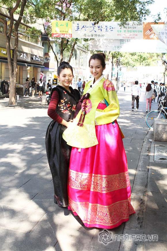 Trúc Diễm, Hoa hậu Thời trang Quốc tế 2007, Trúc Diễm mặc Hanbok đẹp rực rỡ không kém sao Hàn