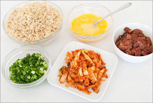 Món ăn ngon,Cơm rang kim chi thịt bò,Cách làm cơm rang kim chi thịt bò