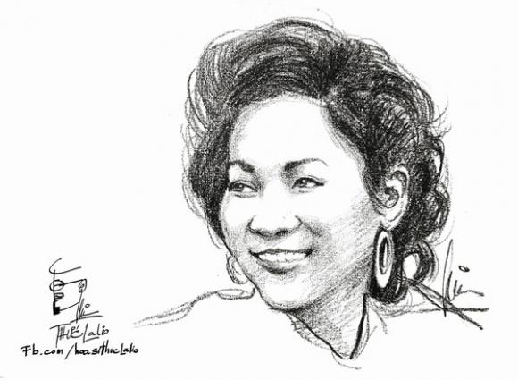 Tranh vẽ sao việt,Mỹ Tâm,Tăng Thanh Hà,Thu Minh,Ngô Thanh Vân