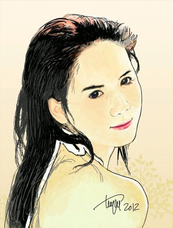 Tranh vẽ sao việt,Mỹ Tâm,Tăng Thanh Hà,Thu Minh,Ngô Thanh Vân
