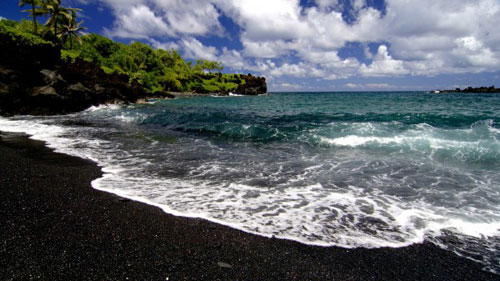 Vườn quốc gia Haleakala,bãi biển cát đen Hônkalani,Du lịch Hawaii