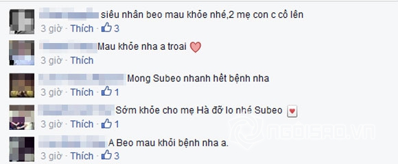 Hồ Ngọc Hà,Subeo,Cường Đô la,gia đình sao Việt,Subeo bị ốm