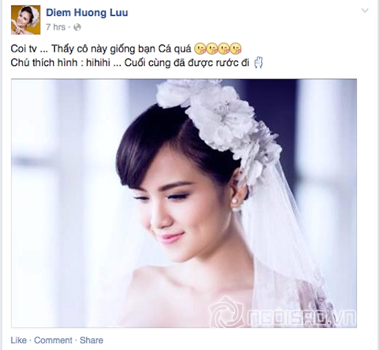 Diễm Hương, hoa hậu Diễm Hương, Diễm Hương lên xe hoa, Diễm Hương khoe ảnh cưới, Diễm Hương làm cô dâu 