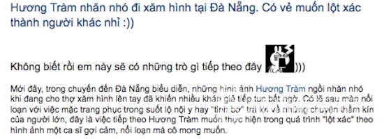 Hương Tràm, Hương Tràm xăm mình, fan bức xúc Hương Tràm, Hương Tràm bị ném đá, Hương Tràm gây bức xúc vì xăm mình