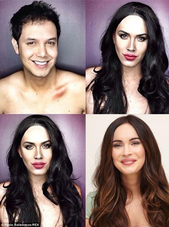 Miley Cyrus,Madonna,Megan Fox, Demi Moore, Katty Perry, chàng trai người Philippines có tài make up, Paolo Ballesteros