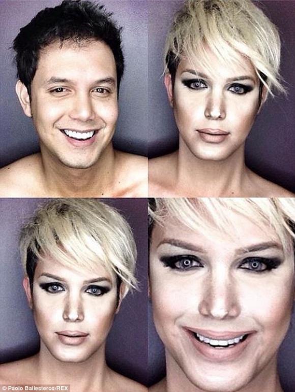 Miley Cyrus,Madonna,Megan Fox, Demi Moore, Katty Perry, chàng trai người Philippines có tài make up, Paolo Ballesteros