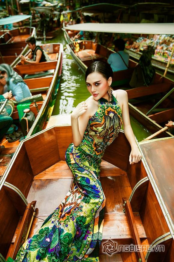 Cao Thùy Linh, Hoa hậu Quốc tế 2014, Hoa hậu Áo dài Quốc tế 2014, Giải Nhất Trang phục Dân tộc, Cao Thùy Linh thả dáng đẹp kiêu sa giữa chợ nổi Thái Lan