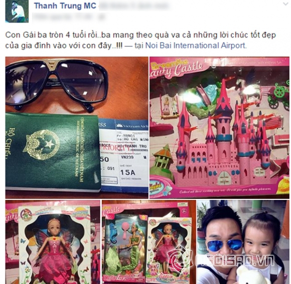 Thành Trung, Thu Phượng, Thành Trung mừng sinh nhật con gái, con gái Thành Trung