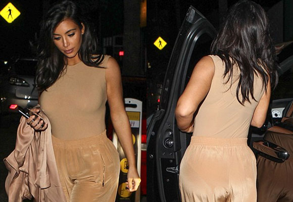 Kim Kardashian,sao Hollywood,Kim ăn mặc luộm thuộm,Kim siêu vòng ba,chiếc quần nhăn nhúm của Kim