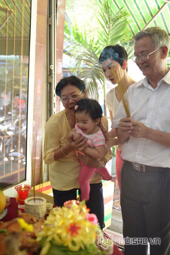 Xuân Lan,bé Thỏ,Thiên Ân,con gái sao Việt,Xuân Lan làm lễ thôi nôi cho bé Thỏ