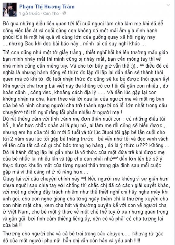 hương tràm bị ném đá,lam trường và vợ cũ,con trai lam trường,hương tràm mặc hở hang,scandal của hương tràm,sao việt