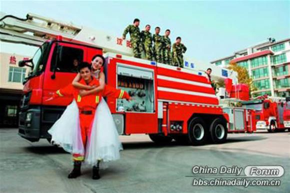 Ảnh cưới,bộ ảnh cưới,bộ ảnh cưới của chàng lính cứu hỏa