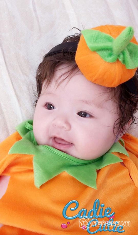 Cadie,con gái Elly Trần,Mộc Trà,Elly Trần sinh con,sao Việt sắm đồ Halloween cho con