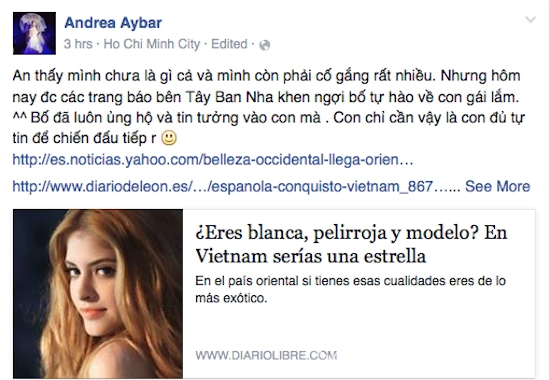 Andrea, Andrea được báo chí Tây Ban Nha ca ngợi, người mẫu Andrea, Andrea bị hủy hợp đồng