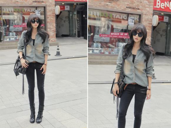 thời trang denim,denim cá tính ngày cuối tuần,thời trang công sở,mix đồ ngày thu,blazer ngày thu