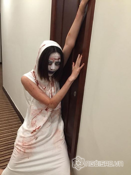 hà hồ xinh tươi bên ma quỷ,sao việt halloween,quế vân giả ma quỷ,hà hồ cường đô la ly thân,sao việt
