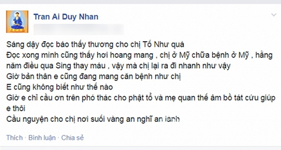 Duy Nhân, Tố Như,Duy Nhân bị ung thư máu, Tố Như qua đời, ca sỹ Tố Như, sao Việt, sao Viet