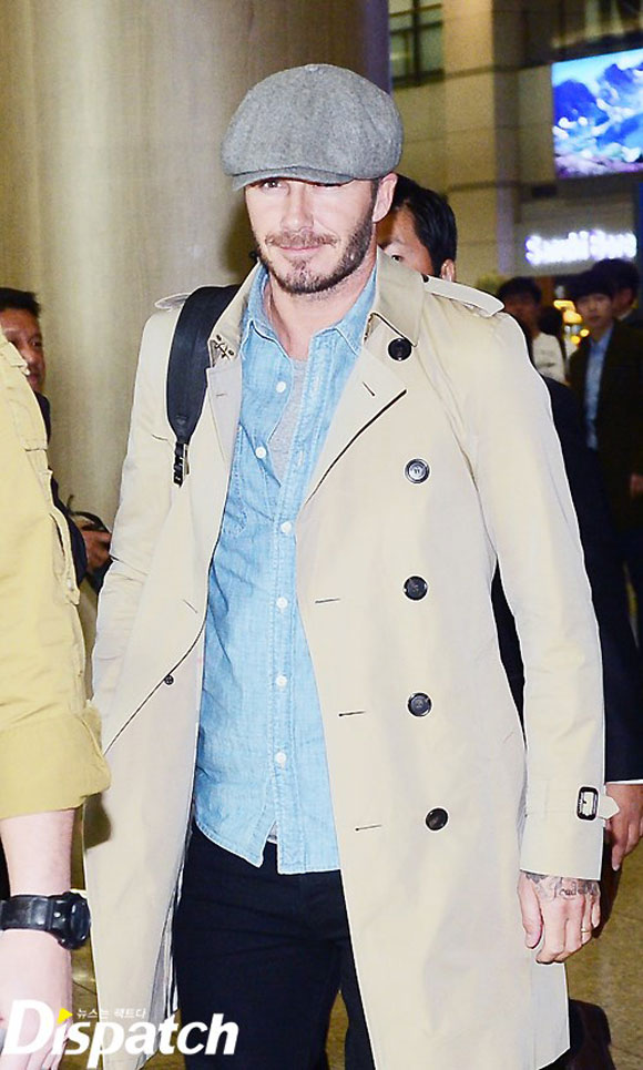 Beckham,gout thời trang chất lừ của Becks,Becks tới Hàn Quốc,thời trang sân bay của sao Hollywood