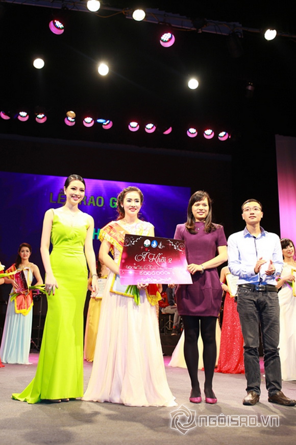 Sao việt,hoa hậu ngọc anh,hoa hậu dân tộc 2013,hoa hậu ngọc anh đi làm giám khảo,miss đại học dược