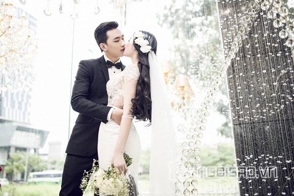 Linh Chi,Võ Cảnh,Linh Chi làm cô dâu,Linh Chi mặc váy cưới,sao Việt kết hôn