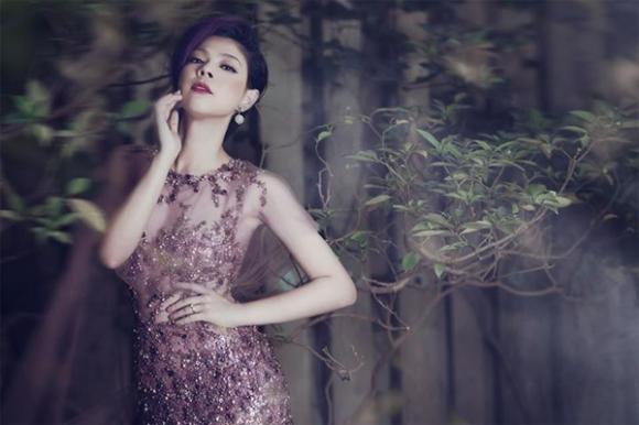 búp bê Thanh Thảo, Thanh Thảo váy tím, thời trang của Thanh Thảo, sao việt