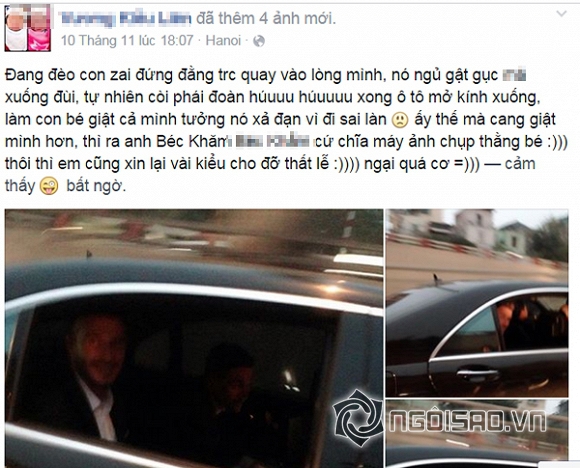 David Beckham,David Beckham và Harper,David Beckham và con gái,David Beckham đến Hà Nội,Thủy Tiên gợi cảm đi ăn tối với David Beckham