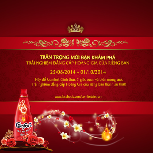 Comfort, Nước xả Comfort, Trải nghiệm đẳng cấp hoàng gia của riêng bạn