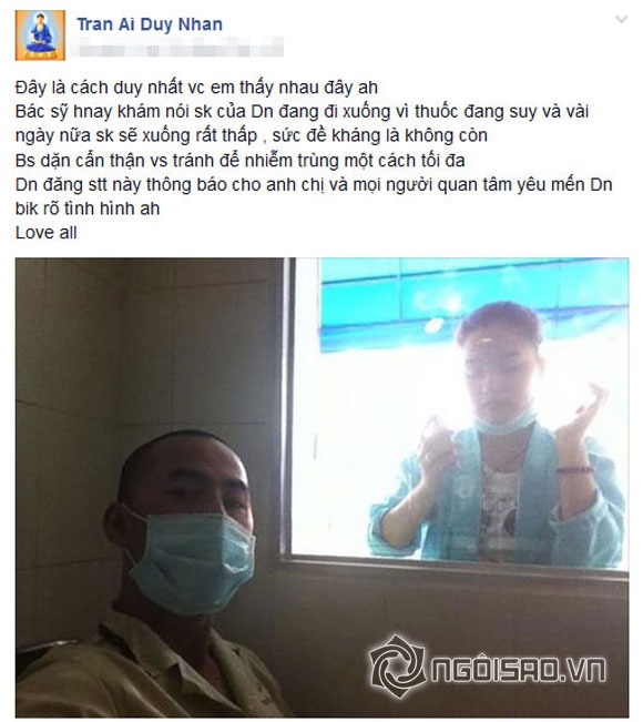 Duy Nhân,Duy Nhân bị ung thư,người mẫu Duy Nhân,sao Việt bị bệnh