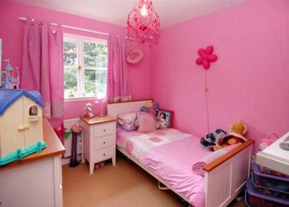Trang trí phòng ngủ,trang trí phòng ngủ cho bé,phòng ngủ đông màu hồng dễ thương cho bé gái