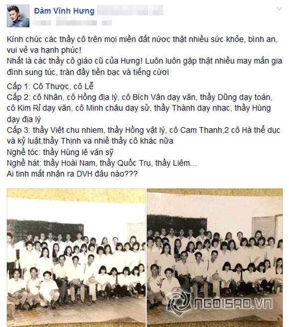 Đàm Vĩnh Hưng,Đàm Vĩnh Hưng khoe ảnh thời học sinh,Đàm Vĩnh Hưng tươi tắn,sao Việt khoe ảnh thời đi học