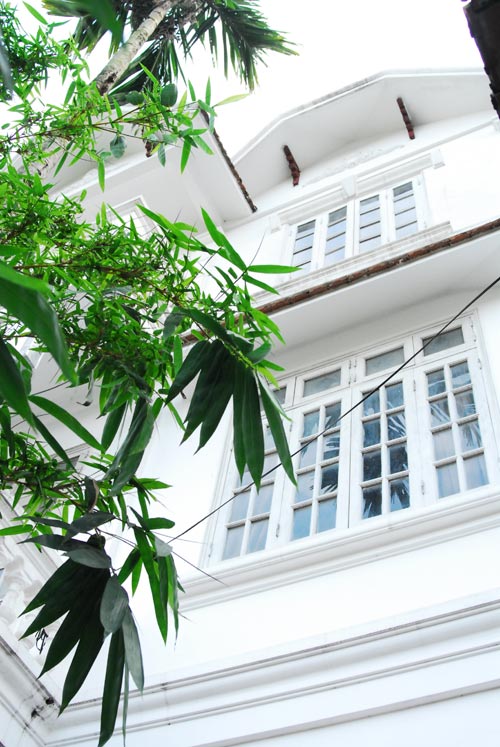 Nhà đẹp,nhà vườn,nhà vườn trắng tinh khôi nổi bật triền đê sông Hồng