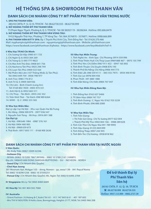 Phi Thanh Vân, Mỹ phẩm Phi Thanh Vân, Kem sữa dưỡng trắng da Phi Thanh Vân, Nữ hoàng thẩm mỹ, Spa Phi Thanh Vân